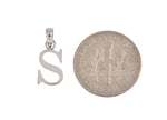 Load image into Gallery viewer, 14K White Gold Uppercase Initial Letter S Block Alphabet Pendant Charm
