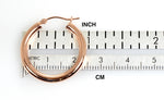 Carica l&#39;immagine nel visualizzatore di Gallery, 14K Rose Gold 25mm x 3mm Classic Round Hoop Earrings
