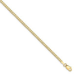 Indlæs billede til gallerivisning 14k Yellow Gold 2.2mm Beveled Curb Link Bracelet Anklet Necklace Pendant Chain
