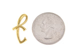 Load image into Gallery viewer, 14k Yellow Gold Initial Letter T Cursive Chain Slide Pendant Charm
