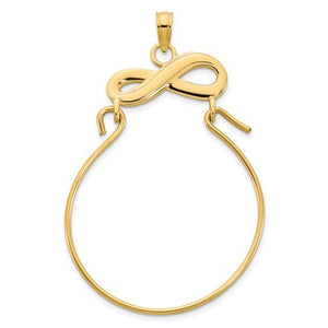 14K Yellow Gold Infinity Symbol Charm Holder Pendant