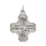 Carregar imagem no visualizador da galeria, Sterling Silver Cruciform Cross Four Way Miraculous Medal Antique Style Pendant Charm
