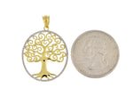 Load image into Gallery viewer, 14k Yellow Gold and Rhodium Filigree Tree of Life Pendant Charm
