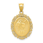 이미지를 갤러리 뷰어에 로드 , 14k Yellow Gold Leo Zodiac Horoscope Oval Pendant Charm - [cklinternational]
