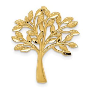 14k Yellow Gold Tree of Life Chain Slide Pendant Charm