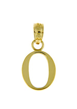Afbeelding in Gallery-weergave laden, 14K Yellow Gold Uppercase Initial Letter O Block Alphabet Pendant Charm
