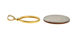 Φόρτωση εικόνας στο εργαλείο προβολής Συλλογής, 14K Yellow Gold Holds 18mm Coins or U.S. Dime 1/10 oz Panda 1/10 oz Cat Screw Top Coin Holder Bezel Pendant
