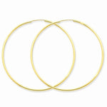 Kép betöltése a galériamegjelenítőbe: 14K Yellow Gold 51mm x 1.5mm Endless Round Hoop Earrings
