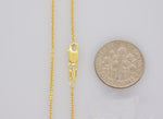Indlæs billede til gallerivisning 14k Yellow Gold 1.5mm Round Open Link Cable Bracelet Anklet Choker Necklace Pendant Chain
