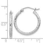 將圖片載入圖庫檢視器 Sterling Silver Diamond Cut Classic Round Hoop Earrings 20mm x 2mm
