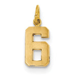 將圖片載入圖庫檢視器 14k Yellow Gold Number 6 Six Pendant Charm
