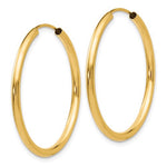 Lataa kuva Galleria-katseluun, 14K Yellow Gold 30mm x 2mm Round Endless Hoop Earrings
