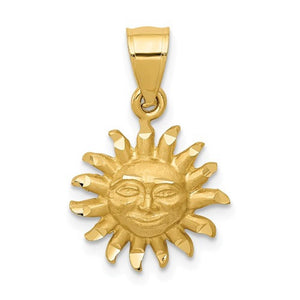 14k Yellow Gold Sun Celestial Small Pendant Charm