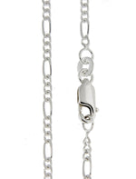 이미지를 갤러리 뷰어에 로드 , Sterling Silver 2.25mm Figaro Bracelet Anklet Necklace Pendant Chain

