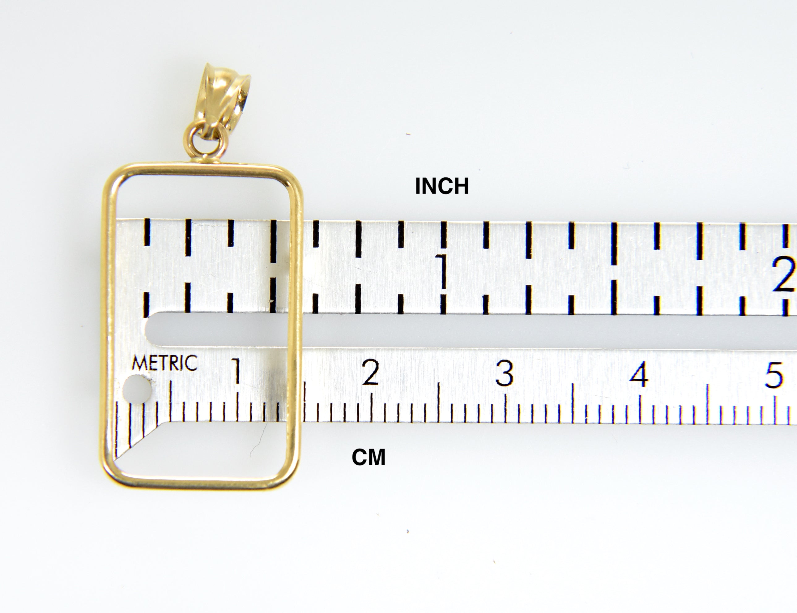 14K Yellow Gold Holds 23.5mm x 14mm Coins Credit Suisse 5 gram Tab Back Frame Mounting Holder Pendant Charm