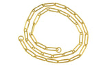 Indlæs billede til gallerivisning 14k Yellow Gold Paper Clip Link Split Chain with End Rings 20 inches for Necklace Anklet Bracelet for Push Clasp Lock Connector Bail Enhancer  Pendant Charm Hanger
