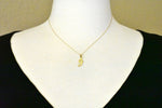 이미지를 갤러리 뷰어에 로드 , 14K Yellow Gold Script Initial Letter I Cursive Alphabet Pendant Charm
