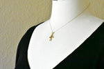 Cargar imagen en el visor de la galería, 14k Gold Two Tone Cross Awareness Ribbon Pendant Charm
