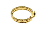 Lataa kuva Galleria-katseluun, 14K Yellow Gold 22mmx4.5mm Textured Modern Contemporary Round Hoop Earrings
