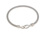 이미지를 갤러리 뷰어에 로드 , Sterling Silver Contemporary 4mm Woven Hook Clasp Bangle Bracelet
