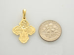 Load image into Gallery viewer, 14k Yellow Gold Cross Cruciform Four Way Medal Pendant Charm
