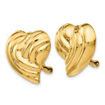 Kép betöltése a galériamegjelenítőbe: 14k Yellow Gold Non Pierced Clip On Heart Omega Back Earrings
