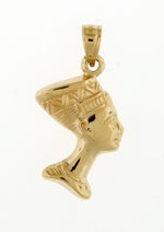 Charger l&#39;image dans la galerie, 14k Yellow Gold Egyptian Nefertiti 3D Pendant Charm
