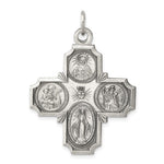 Carregar imagem no visualizador da galeria, Sterling Silver Cruciform Cross Four Way Medal Antique Style Pendant Charm
