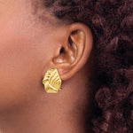 Cargar imagen en el visor de la galería, 14k Yellow Gold Non Pierced Clip On Geometric Style Omega Back Earrings
