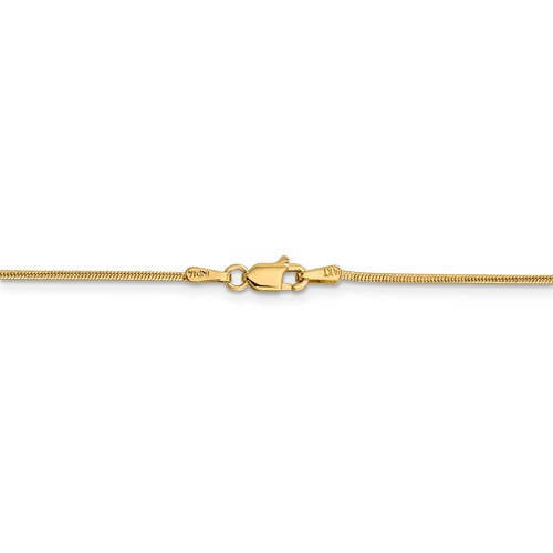 14K Solid Yellow Gold 1.10mm Classic Round Snake Bracelet Anklet Choker Necklace Pendant Chain
