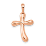 Load image into Gallery viewer, 14k Rose Gold Freeform Cross Open Back Pendant Charm
