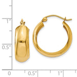 이미지를 갤러리 뷰어에 로드 , 14K Yellow Gold 20mm x 7mm Classic Round Hoop Earrings
