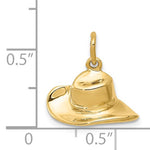Load image into Gallery viewer, 14k Yellow Gold Cowboy Cowgirl Hat Pendant Charm
