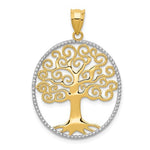 Indlæs billede til gallerivisning 14k Yellow Gold and Rhodium Filigree Tree of Life Pendant Charm
