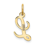 Load image into Gallery viewer, 14k Yellow Gold Script Letter L Initial Alphabet Pendant Charm
