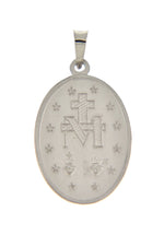 Załaduj obraz do przeglądarki galerii, 14k White Gold Blessed Virgin Mary Miraculous Medal Pendant Charm
