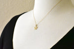 Load image into Gallery viewer, 14K Yellow Gold Uppercase Initial Letter W Block Alphabet Pendant Charm
