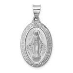 將圖片載入圖庫檢視器 14k White Gold Blessed Virgin Mary Miraculous Medal Pendant Charm
