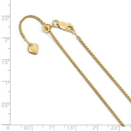 Sterling Silver Gold Plated 1.5mm Spiga Wheat Necklace Pendant Chain Adjustable