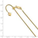 Cargar imagen en el visor de la galería, Sterling Silver Gold Plated 1.5mm Spiga Wheat Necklace Pendant Chain Adjustable
