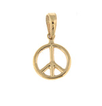 Load image into Gallery viewer, 14k Yellow Gold Peace Sign Symbol Small 3D Pendant Charm
