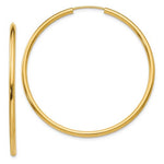 Carica l&#39;immagine nel visualizzatore di Gallery, 14K Yellow Gold 40mm x 2mm Round Endless Hoop Earrings
