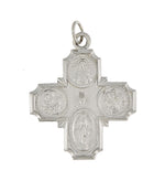 Cargar imagen en el visor de la galería, Sterling Silver Cruciform Cross Four Way Medal Pendant Charm
