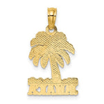 Load image into Gallery viewer, 14k Yellow Gold Jamaica Palm Tree Travel Pendant Charm
