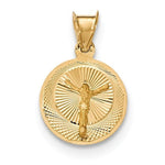 Indlæs billede til gallerivisning 14k Yellow Gold Corpus Crucified Christ Round Small Pendant Charm
