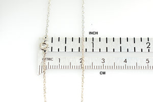 14k White Gold 0.95mm Cable Rope Necklace Pendant Chain