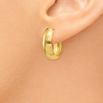 이미지를 갤러리 뷰어에 로드 , 14K Yellow Gold 18mm x 6.75mm Bangle J Hoop Earrings
