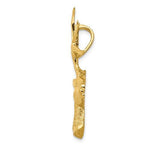 Charger l&#39;image dans la galerie, 14k Yellow Gold Deer Head Chain Slide Open Back Pendant Charm
