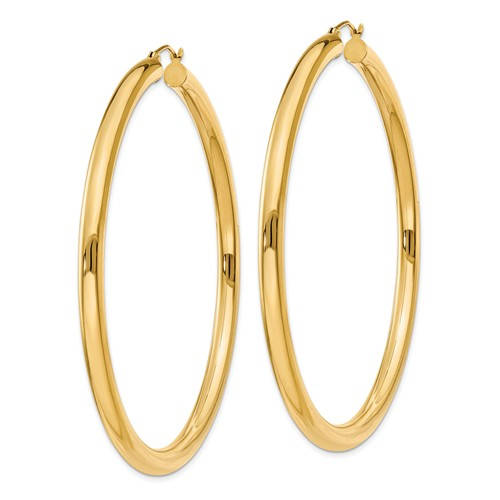 14K Yellow Gold Large Classic Round Hoop Earrings 65mmx4mm