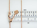 Lataa kuva Galleria-katseluun, Sterling Silver Rose Gold Plated 1.2mm Rope Necklace Pendant Chain Adjustable
